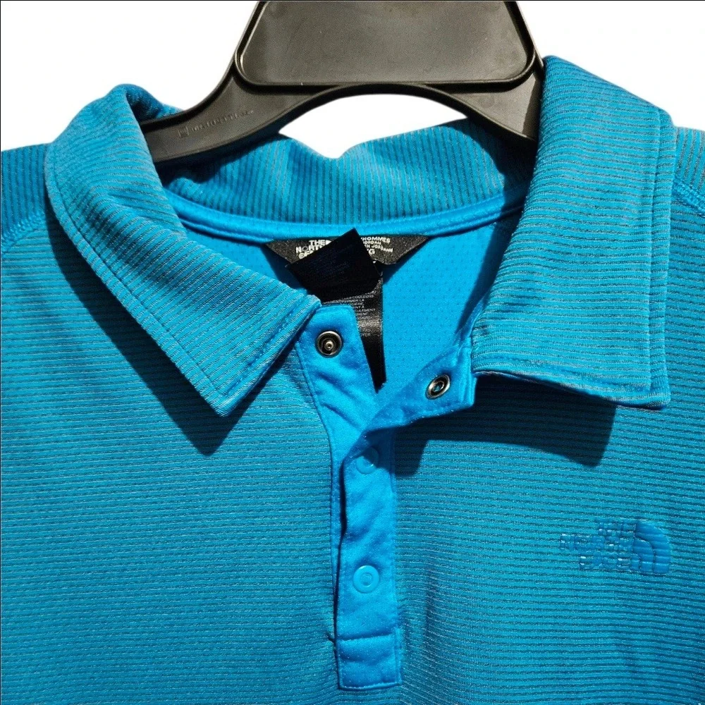 The North Face Mens FlashDry Blue Striped Short Sleeve Polo Shirt XXL NF0A3GZ1